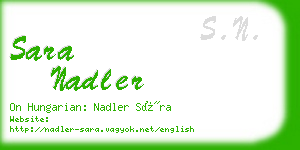 sara nadler business card